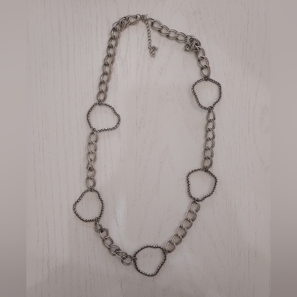 Large silver chain necklace - Picture 1 of 1